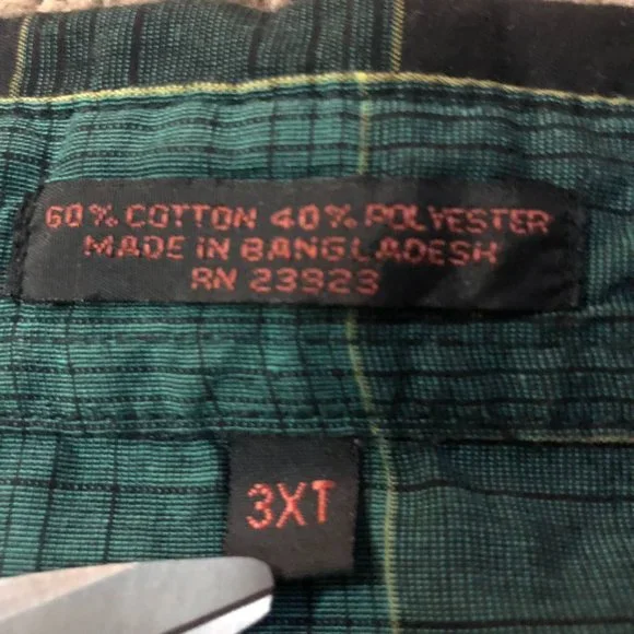 Canyon Ridge Outfitters Shirt Mens 3XT Tall Plain Pearl Snap - Picture 9 of 16